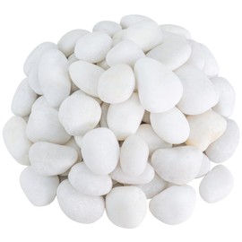 GreenVibe Large River Rocks for Landscaping, 40lbs Aquarium Rocks, 3-4 Inch White Pebbles for Indoor Plants, High Polished Stones for Garden Paving Plant Rocks Crafting Walkways