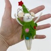 White Mouse Christmas Tree Ornament - Wool Party Mouse Dressed