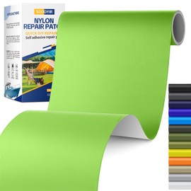 Sgooyir 6X63 Inch Nylon Repair Patch for Down Jacket, Self-Adhesive Nylon Fabric Repair Patch for Tents, Waterproof Fabric Repair Tape Patch Kit for Clothes, Puffer Jackets, Backpacks Light Green