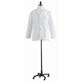 Medline MDT10WHT32E Men's Poplin Consultation Lab Coat, White, Size 32
