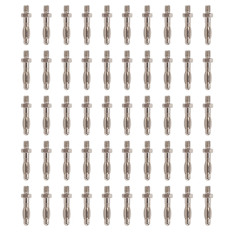 50Pcs Banana Plugs Hex Thread High Accuracy Good Transmission Performance