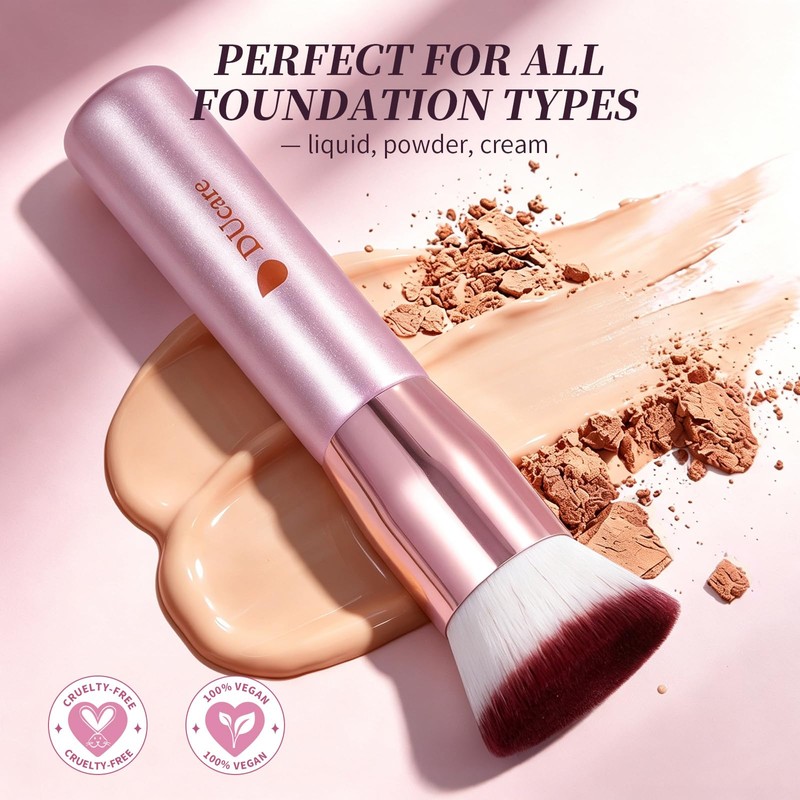 Foundation Brush,Flat Top Kabuki Brush Synthetic Professional Makeup Brush Liquid