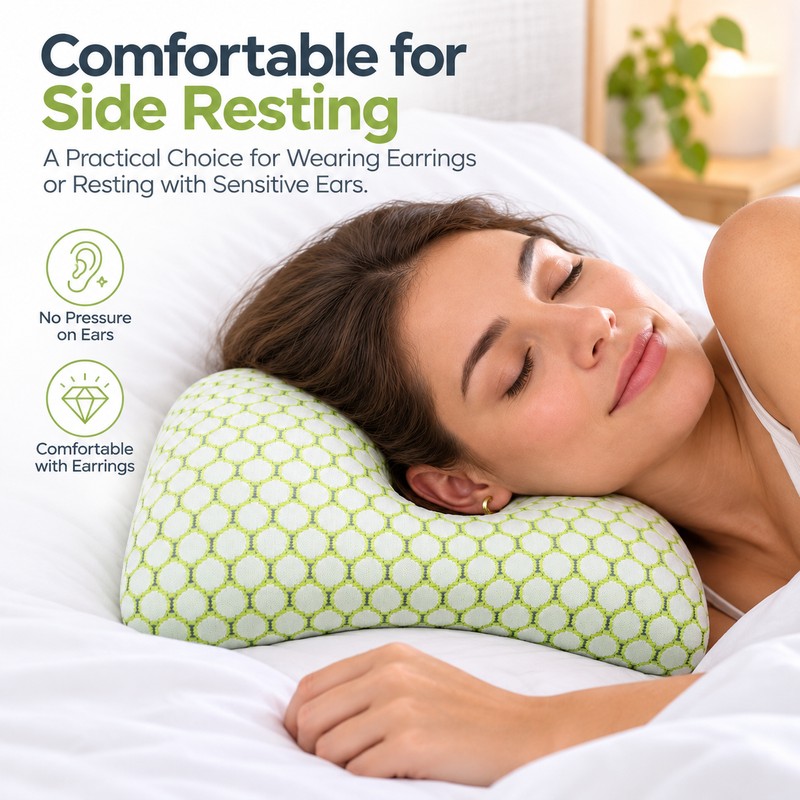 Ear Piercing Pillow for Side Sleepers – Breathable Ear Hole