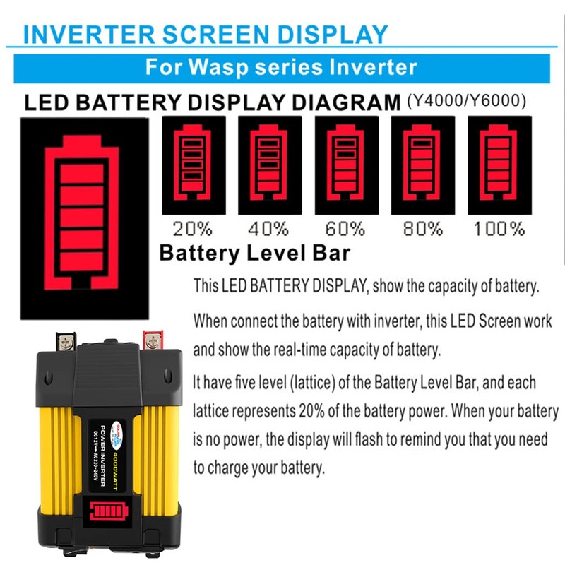 Topteng 4000W Car Power Pure Sine Wave Inverter w LED