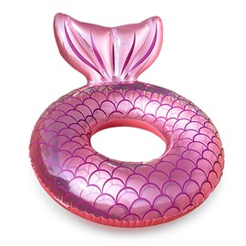 Pool Inflatables Swimming Ring for Adults Rubber Rings,110cm Pink Mermaid Inflatable Swim Rings Pool Floats Tube,Inflatable Pool Ring Toy Floaties for Girls Women Beach Summer Party Water Sport
