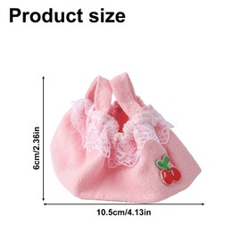 lasuroa Plush Doll Clothes, Cute Soft Cloth Outfit Costume Decoration Cherry and Lace Pink Outfit Suitable for 6.69 Inch Plush Doll 1-2 Generations (Cherry Suspenders Dress)