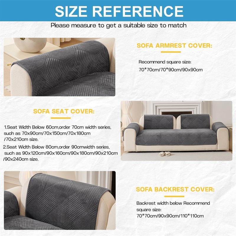 LINGKY Sofa Cover 1 2 3 4 Seater Non Slip