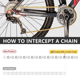 Aikolesa Bike Chain, 9 Speed Bike Chain 1/2" x 11/128" 116 Links Bicycle Chain for Road Mountain Folding Racing Cycling Bikes (Gold-9 Speed)