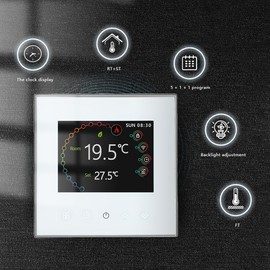 MelkiSmart Wi-Fi Thermostat – 2002 Series Programmable Touchscreen Thermostat Suitable for Water/Electricity/Gas Systems – Compatible with Alexa,Google Home,IFTTT