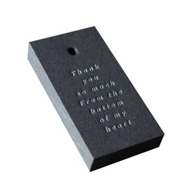 BAY LETTERPRESS Thank You Tags, Typography Wrapping, Wedding, Petite Gift, Black, 1.0 x 1.9 inches (25 x 48 mm), 30 Sheets