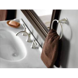 Moen YB2286BN Brantford Collection Traditional Single Post Bathroom Hand -Towel Ring, Brushed Nickel
