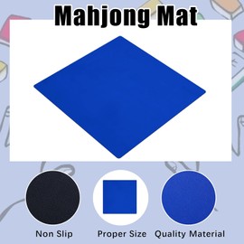 Buryeah Mahjong Mat Large Non Slip Neoprene Rubber Table Mat Noise Reduction Dominoes Poker Card Board Games Playmat Gaming Table Cover for Camp Game Night Indoor Outdoor(Royal Blue,40 x 40 Inch)