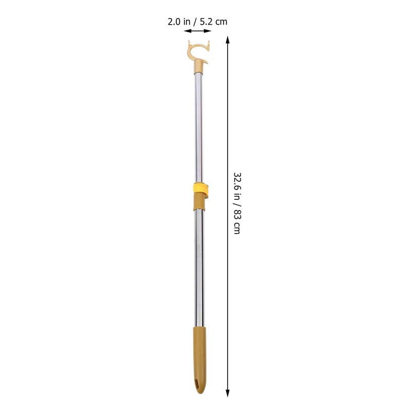 Zerodeko Retractable Clothes Drying Rod, Adjustable Wardrobe Hook Rod, Metal
