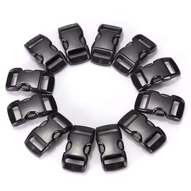 Aibboyi Buckle, 0.4 inch (10 mm), Side Release Buckle, 50 Pieces, Compatible with 0.4 inch (10 mm), Black Plastic Buckle