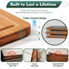 Bamboo Cutting Board Set Non Slip Feet Over Sink Carbonized