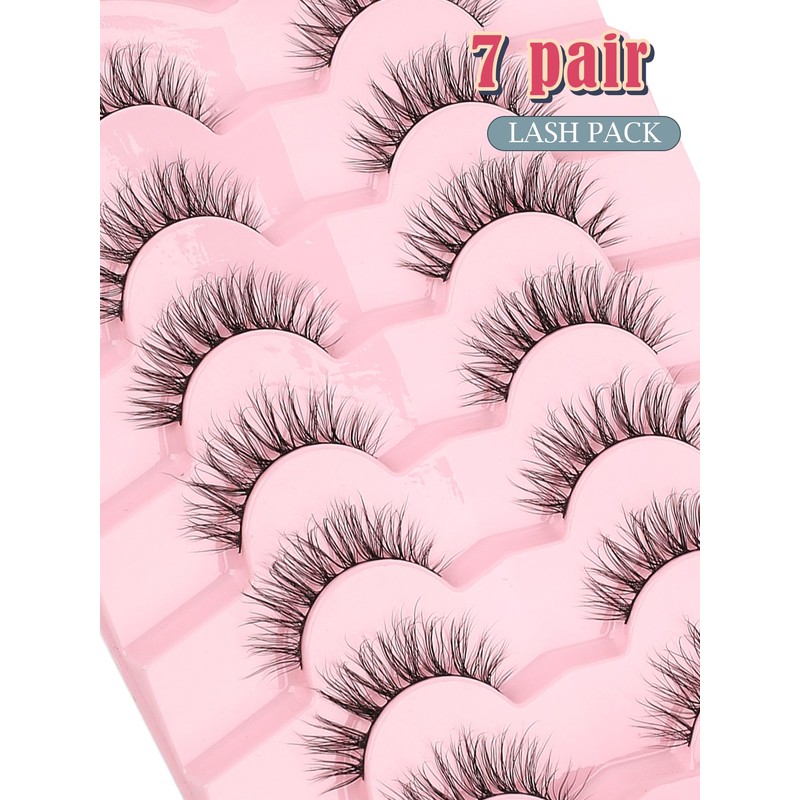 Lashes Natural Wispy Eyelashes 15mm Strip Lashes Pack False Eyelashes