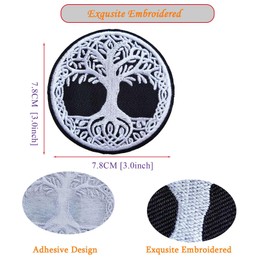 2PCS Yggdrasil Norse Mythology Patch - Celtic Tree of Life Iron On Embroidered Patch for Bags, Hats, Clothes, Jacket, Jeans, Backpacks