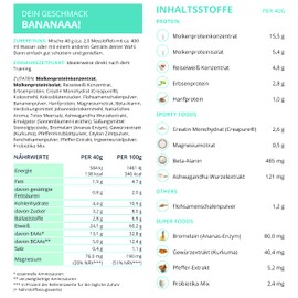 brandl brandl® Protein-Pulver All-in-One nach dem Training | 5K-Protein-Mix, Kreatin, Ashwagandha, Magnesium, Probiotika & 10+ Superfoods | 1000g Banane