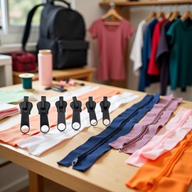 6 Pcs Fix Zip Puller,Zip Slider Repair Kit,Zipper Set,Fix Zipper Removable Rescue Replacement Pack,for Sewing Clothes,Jacket,Backpacks Zippers