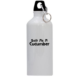 Knick Knack Gifts Soft As A Cucumber - 20oz Stainless Steel Water Bottle with Carabiner, White