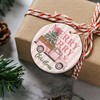Pink Truck Merry Christmas Ceramic Hanging Ornament Gifts
