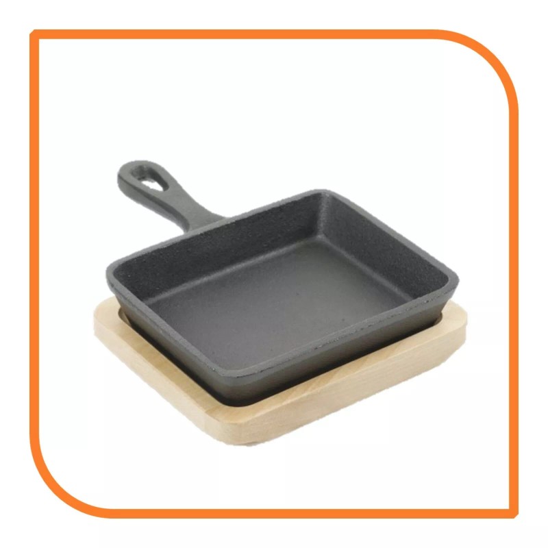 MyXOHome 5" x 4" Rectangular Cast Iron Frying Pan /