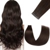 FUOTONBUTY Tape in Hair Extensions Real Human Hair Double Stitched