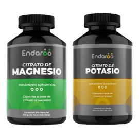 Citrato Magnesio Potasio Endaroo 240 Cápsulas Sabor Lactosa Gluten Free