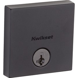 Kwikset Downtown Deadbolt Lock Single Cylinder, Secure Keyed Protection for Exterior Entry Doors, With SmartKey Re-Key Security Technology and Microban Protection, Matte Black