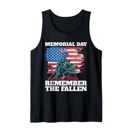 Memorial Day Remember the Fallen USA Flag Tank Top