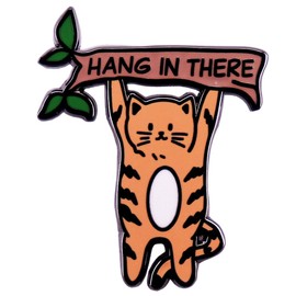 Hang in Tree Cute Cat Enamel Pin Cartoon Cat Hang in Tree Lapel Badge Pin Animal Branch Brooches Pin Clothing Bags Backpacks Jackets Hat Accessories Gifts