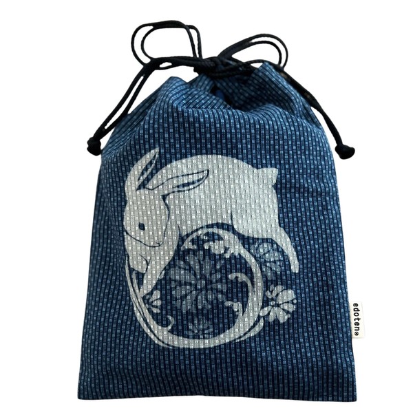 Edo-Ten Shingen Bag, Together Bag, 100% Cotton, Sashiko Fabric, Drawstring