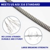 1200FT 1/8" T316 Stainless Steel Cable, 1/8 Inch Wire Rope