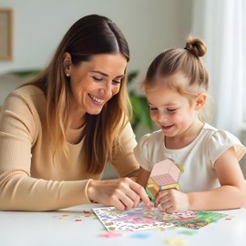 Yuanchu 3 Sets DIY 3D House Stickers, 297 X 175mm Sticker Therapy Stickers with 1 Tweezers Large Size Sticker Room Scene Animal Sticker Scenes for Adults Handcraft Gifts for Birthday Party Favors