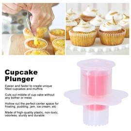 2Pcs Cupcake Corer, Cupcake Hole Cutter for Filling Cupcake Corer Tools Cupcake Plunger Cutter Plastic Cupcake Corer Plunger Cupcake Hole Punch for Cupcake