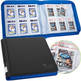 FunGuys Graded Card Binder, 60 PSA Slab Holder, 6 Pocket Graded Card Storage, Slab Binder, PSA Card Graded Display Case Album, Zipper Binder, Card Collection Binder, MTG Card Binder