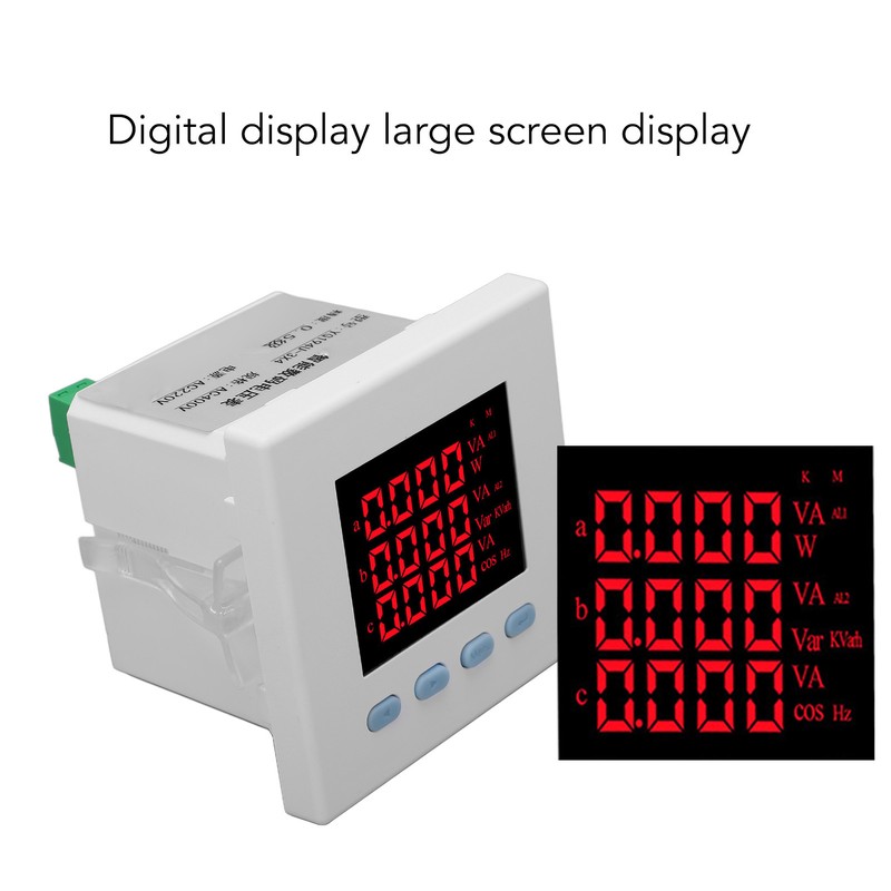 Intelligent Digital Voltmeter 3 Phase White ABS Flame Retardant Electricity
