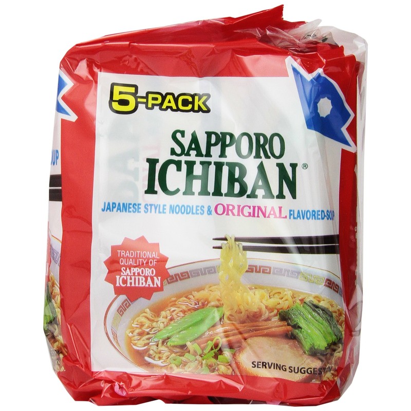 stickerless New [SAPPORO ICHIBAN] Ramen Noodles, Original Soy Sauce Flavor,