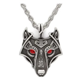 TENDER LIHOME Collar De Lobo Cadena De Vikingo Dije Amuleto Nórdico Cabeza