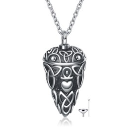 TIGER RIDER Urn Necklace for Ashes for Women 925 Sterling Silver Cremation Jewelry for Ashes (Celtic)