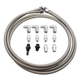 Priprilod 70" 6AN SS Braided Transmission Cooler Hose Lines Compatible with Ford C4/C6/AOD Compatible with GMC Compatible with Chevy 1996-2021 700R4 4L60 4L60E 4L65E 4L80E