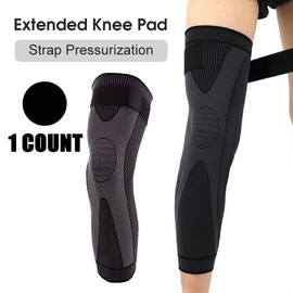 Non-slip Knee Pad, 1 Count Elastic Long Leg Sleeve Bandage, Pressurized Knee Pad, Running Sports Warm Leg Accessories:_Black_one size fits all