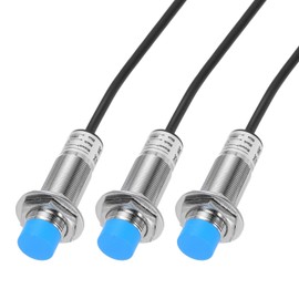 sourcing map M18 Approach Sensor Inductive Proximity Sensor Switch NC Normally Close NPN 8mm Detection Distance, DC 6-36V LJ18A3-8-Z/AX, 3.9ft, 3Pcs