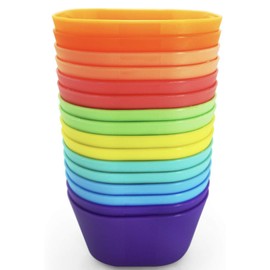 Klickpick Home Set Of 16 Kids colorful Snack Bowls set Toddlers Cereal Bowl Set Children Bowl Kid Microwave Dishwasher Safe BPA Free Bowls - 8 Colors