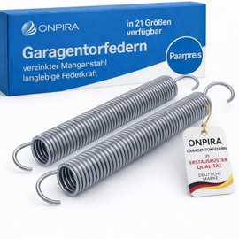 Onpira 2x Universal Garage Door Spring in 21 Sizes Galvanised in OEM Quality to Choose From Garage Door Springs Garage Tension Spring (420 x 33 x 4.5 mm / Tensile Force 100 kg)