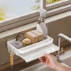 Kitchen Sink Sponge Holder, Wall Mount Dishcloth Rack with Detachable
