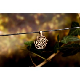 Windalf Naida Celtic Trinity Pendant 2.7 cm Bronze, Fabric jewellery bag