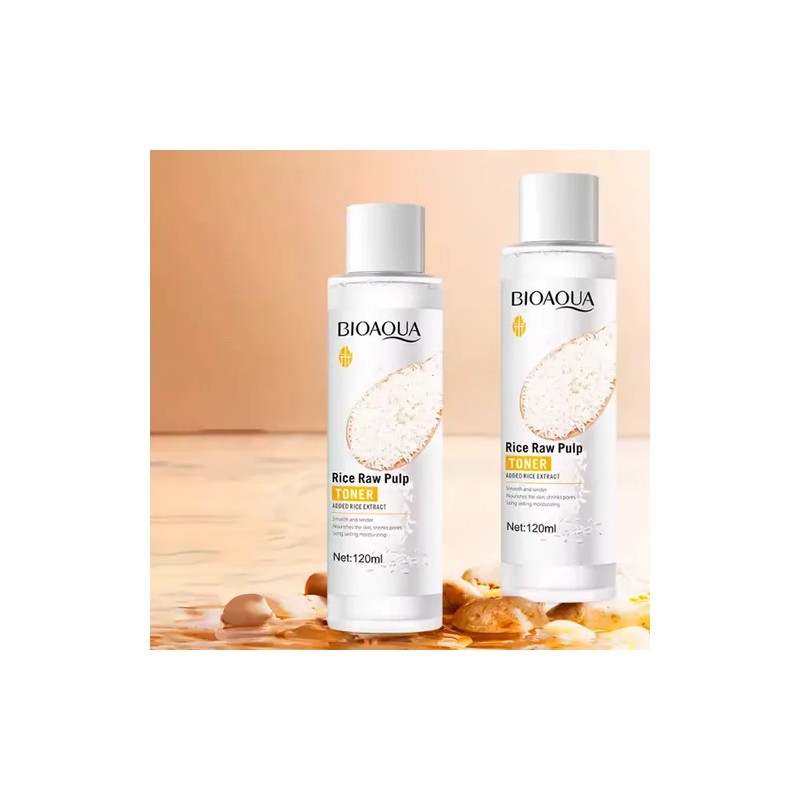 Bioaqua tónico de arroz 120 ml, aclara e hidrata suavemente