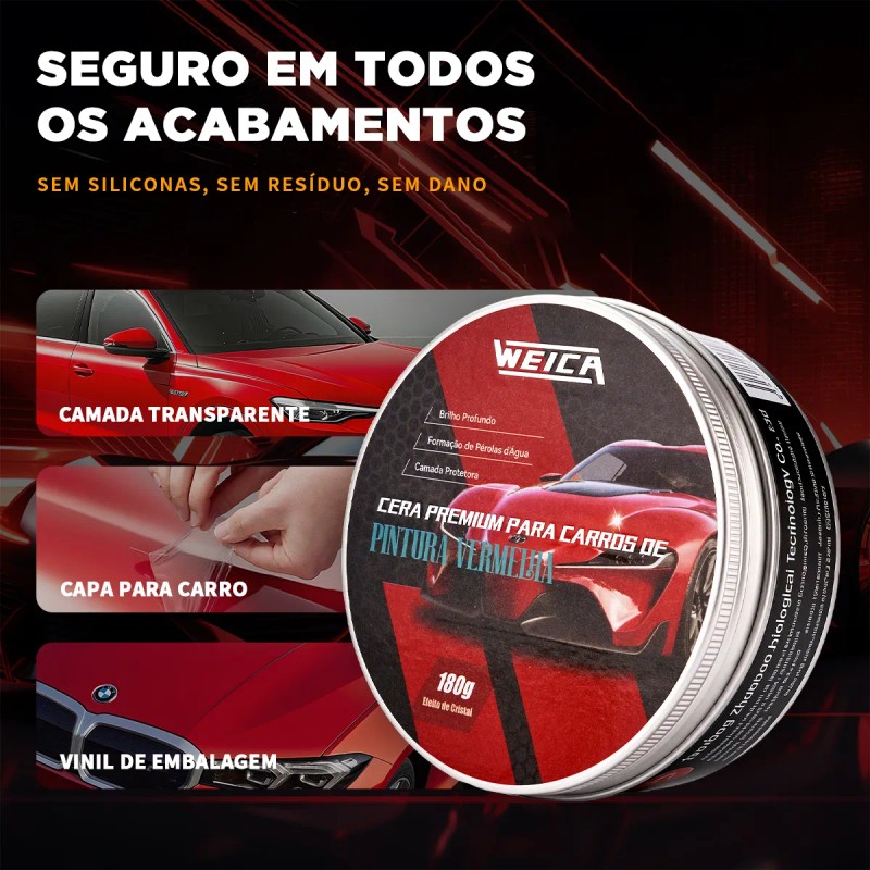 Weica Cera Carnaúba Roja 180g Kit Apl.: Brillo Y Protección