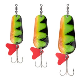 Zite Fishing Blinker Set 16 g / 26 g / 34 g – Pike Lures Pike Blinker Zander Bait Bass Fishing Lure – Predator Fish Bait Set – Spoon Blinker Fishing (Bass Firetiger)